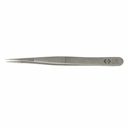 Produktfoto 1 von CK Edelstahl Pinzette, 120mm, Spitze Abgerundet, Flach Antimagnetisch 1-teilig ESD-Sicherheit