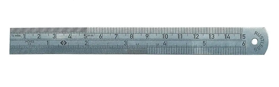 Produktfoto 1 von CK Edelstahl Lineal Metrisch, Zoll 150 mm x 17 mm