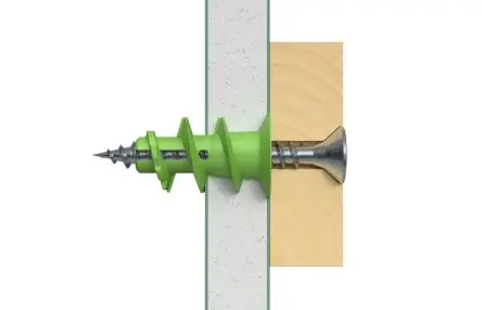 Produktfoto 1 von Fischer Fixings Gipskarton-Dübel Typ Pozidriv Typ Gipskarton-Dübel L. 22 mm Grün Erneuerbare Rohstoffe für 25 mm