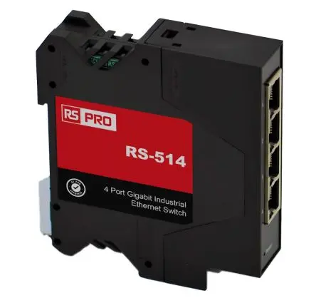 Produktfoto 1 von RS PRO Industrial-Ethernet-Switch 4-Port Unmanaged 1000Mbit/s
