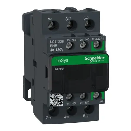 Produktfoto 1 von Schneider Electric TeSyS D Schütz 130V, 48 V-Spule, 3-polig, 690V / 50 A 130V 18.5 kW 3 Schließer Motorsteuerung,