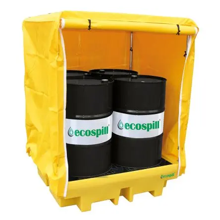 Produktfoto 1 von Ecospill Ltd Auffang-Equipment aus Polyethylen Chemie, 4 Fässer Soft Top Spill-Palette 410 L