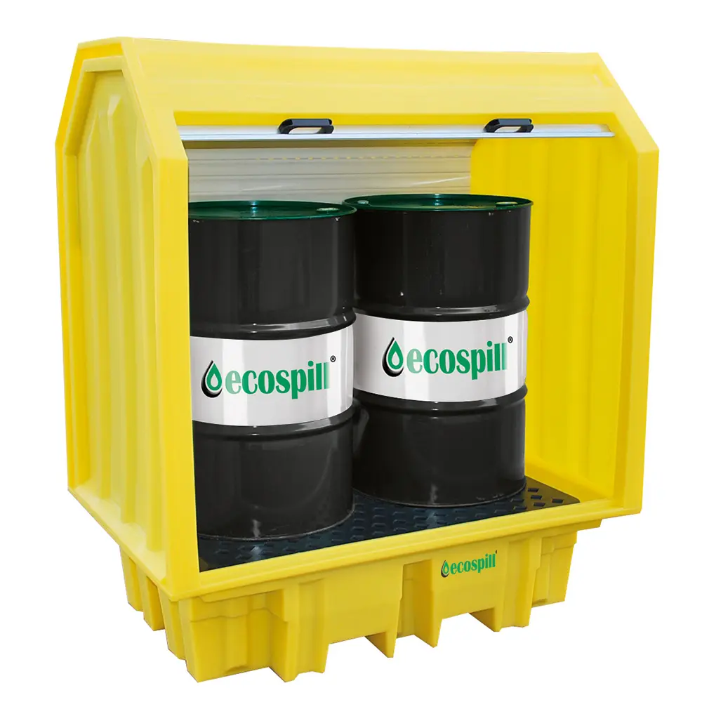 Produktfoto 1 von Ecospill Auffang-Equipment aus Polyethylen, Sorptionspalette für 2 Fässer 230L