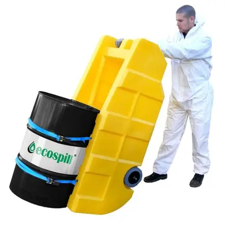 Produktfoto 1 von Ecospill Ltd Fasstransportwagen, Polyethylen, max. 300 kg, Leichte Einsätze H.: 74 cm