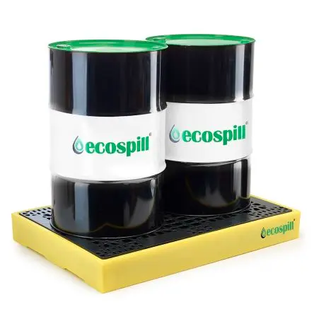 Produktfoto 1 von Ecospill Ltd Auffang-Equipment aus Polyethylen Chemie, 2 Trommel mit doppelwandigem Arbeitsboden 130 L