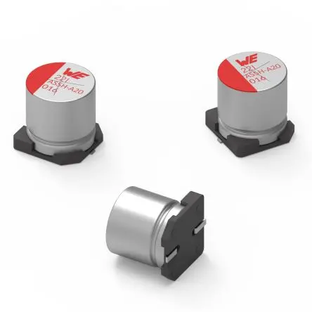 Produktfoto 1 von Würth Elektronik WCAP-AS5H, Oberfläche Aluminium-Elektrolyt Aluminium-Polymer-Kondensator 330 μF ±20 % / 50V dc, Ø 10
