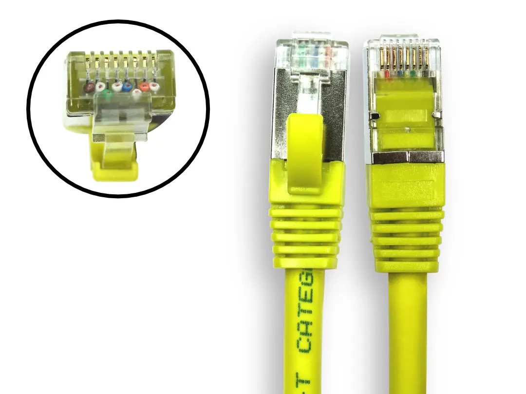 Produktfoto 1 von RS PRO Cat8 Cat 8 Kabel, 10 m, Gelb S/FTP Stecker, A RJ45 Stecker, B RJ45, Raucharm halogenfrei