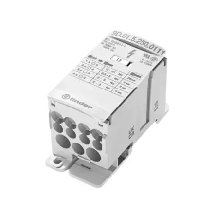 Produktfoto 1 von Finder Klemmblock ohne Sicherung 12-polig / 1000V, 1500 V 100kA, Kunststoff Weiß, IP10