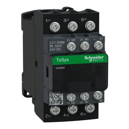 Produktfoto 1 von Schneider Electric TeSyS D Schütz 24V-Spule, 3-polig, 440V / 50 A 18.5 kW 3 Schließer Motorsteuerung,