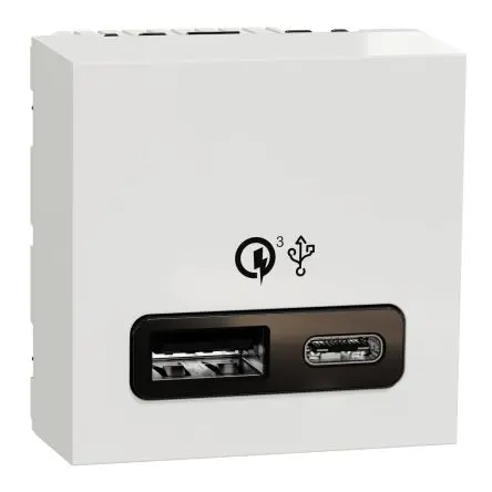 Produktfoto 1 von Schneider Electric Unica Anschluss Weiß / 1A, 2.4 A IP20