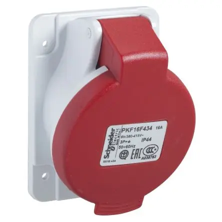 Produktfoto 1 von Schneider Electric Mureva Buchse Grau, 415V 3P+PE / 16A, Panel IP44