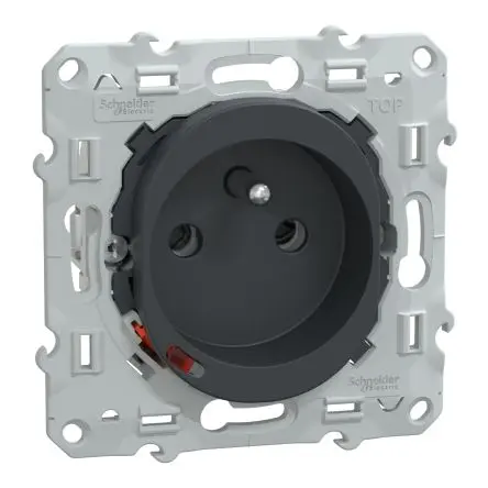 Produktfoto 1 von Schneider Electric Ovalis C Steckdose CEE 1-fach Innen Thermoplast Anthrazit / 16A