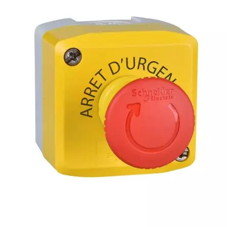 Produktfoto 1 von Schneider Electric Harmony Not-Aus-Drucktaster, 1 Öffner, Grau, Gelb IP69K, IP67, IP66, 58mm, Drehentriegelung