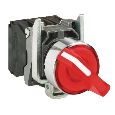 Produktfoto 1 von Schneider Electric Harmony Wahlschalter 2-Stufen Griff 22 mm Beleuchtet IP66, IP69K, IP67, 1 Schließer/1 Öffner