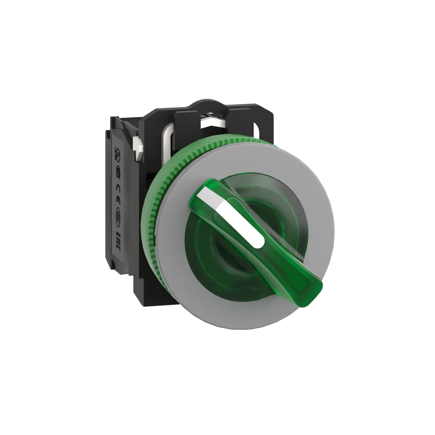 Produktfoto 1 von Schneider Electric Harmony XB5 Wahlschalter 2-Stufen Griff 30.5 mm Beleuchtet IP40, IP66, 1 Schließer/1 Öffner