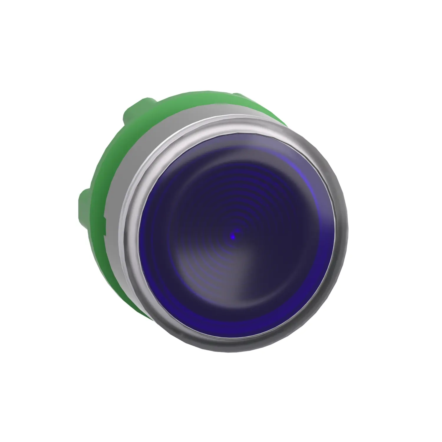 Produktfoto 1 von Schneider Electric Harmony XB5 Drucktastenkopf Ø 22 mm, Blau Federrückstellung Bündig, beleuchtet Rund Kunststoff, IP66