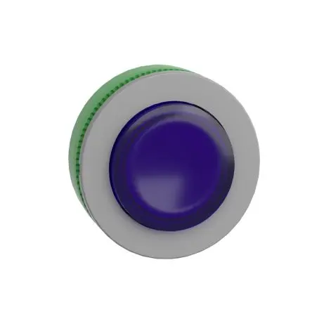 Produktfoto 1 von Schneider Electric Harmony XB5 Drucktastenkopf Ø 30.5 mm, Blau Federrückstellung Beleuchtet Rund Kunststoff, IP67