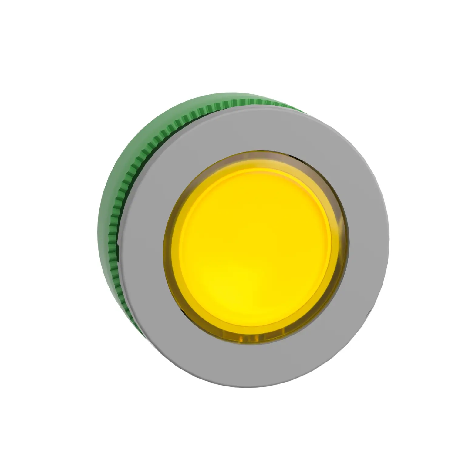 Produktfoto 1 von Schneider Electric Harmony XB5 Drucktastenkopf Ø 30.5 mm, Gelb Federrückstellung Bündig, beleuchtet Rund Kunststoff,