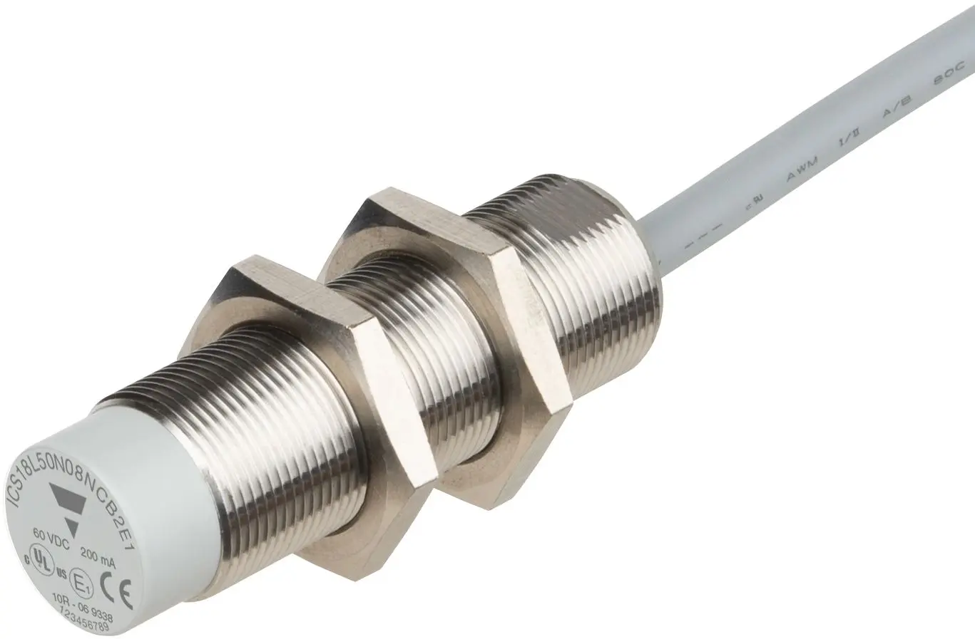 Produktfoto 1 von Carlo Gavazzi ICS18 M18 Näherungssensor Induktiv, Gewinderohr 14 mm NPN 8 → 60 V dc / 200 mA NO, IP67, IP68,