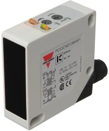 Produktfoto 1 von Carlo Gavazzi Rechteckig Optischer Sensor Diffus-reflektierend PNP/NPN Ausgang Stecker 10 → 1000 mm