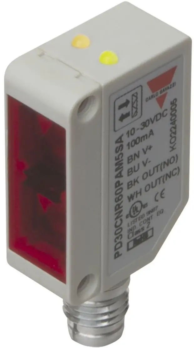 Produktfoto 1 von Carlo Gavazzi Rechteckig Optischer Sensor, Diffuse Reflektor, Bereich 0 → 200 mm, PNP Ausgang, Stecker M8,