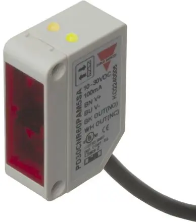 Produktfoto 1 von Carlo Gavazzi Rechteckig Optischer Sensor, Diffus-reflektierend, PnP Ausgang, Kabel