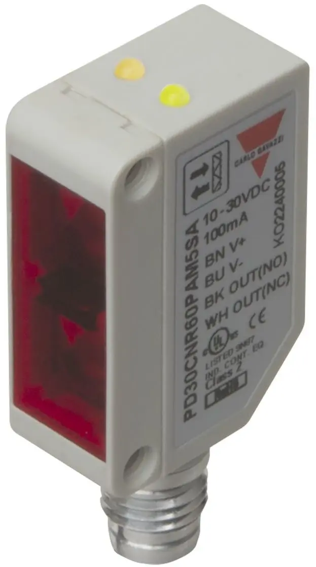 Produktfoto 1 von Carlo Gavazzi Rechteckig Optischer Sensor, Diffuse Reflektor, Bereich 0 → 200 mm, NPN Ausgang, Steckverbinder