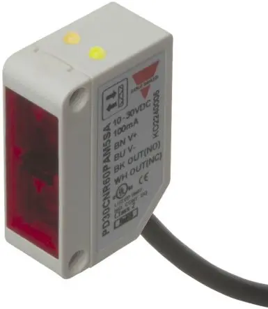 Produktfoto 1 von Carlo Gavazzi Rechteckig Optischer Sensor, Polarisierter retroreflektierender, PnP Ausgang, Kabel