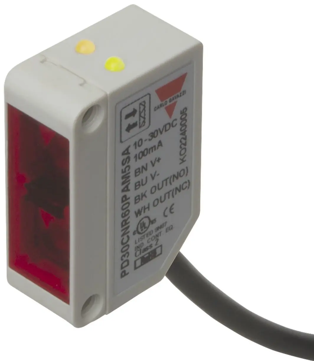 Produktfoto 1 von Carlo Gavazzi Rechteckig Optischer Sensor, Durchgangsbalken, Bereich 15000 mm, NPN Ausgang, Anschlusskabel,