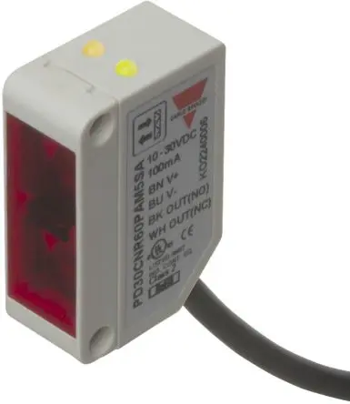 Produktfoto 1 von Carlo Gavazzi Rechteckig Optischer Sensor, Durchgangsstrahl, PnP Ausgang, Kabel