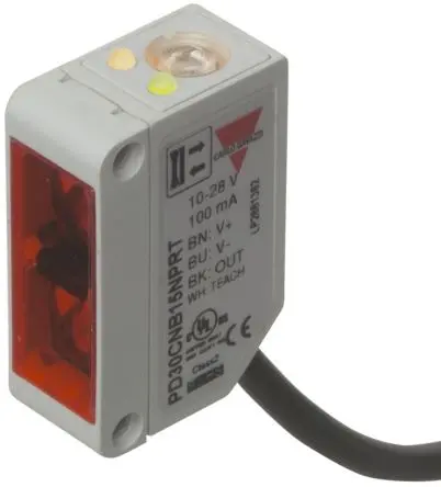 Produktfoto 1 von Carlo Gavazzi Rechteckig Optischer Sensor, Durchgangsstrahl, PnP Ausgang, Kabel