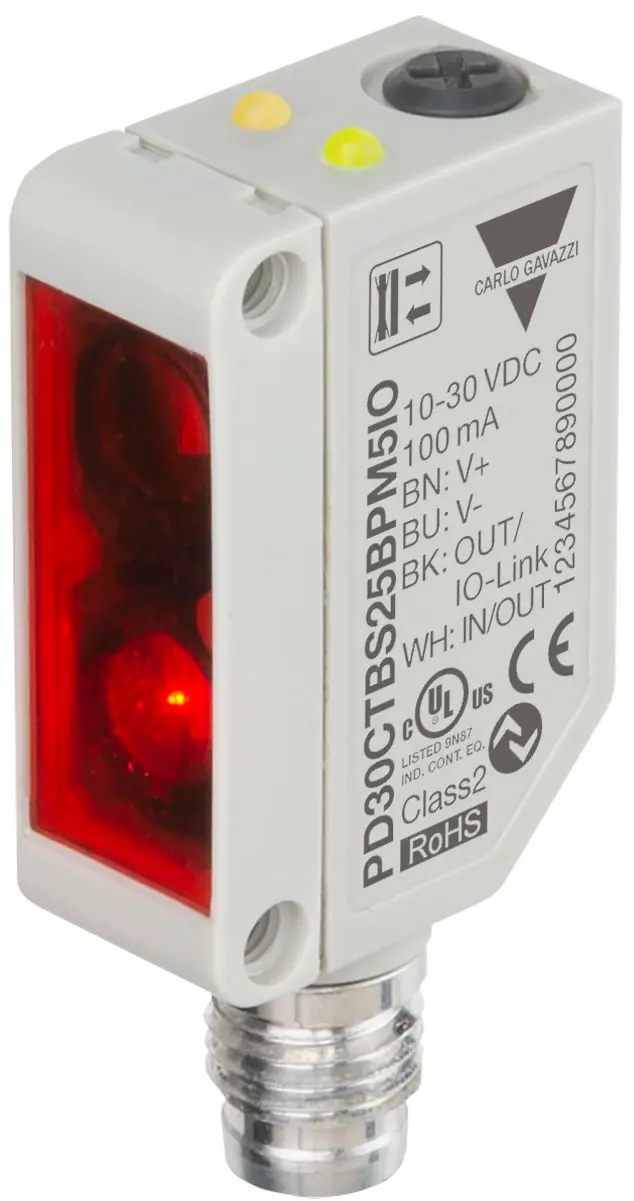 Carlo Gavazzi Rechteckig Optischer Sensor, Diffus Reflektierend, Bereich 0 → 250 mm, PNP/NPN Ausgang, Stecker
