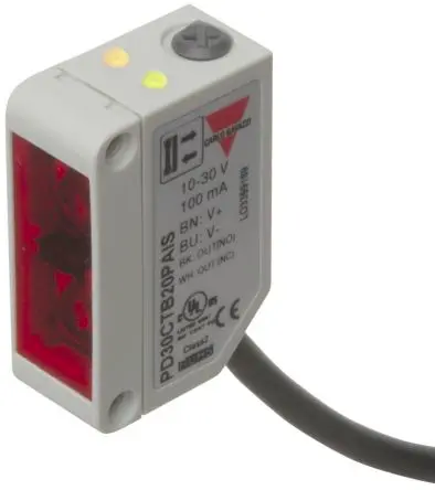 Produktfoto 1 von Carlo Gavazzi Rechteckig Optischer Sensor, Diffus-reflektierend, PnP Ausgang, Kabel