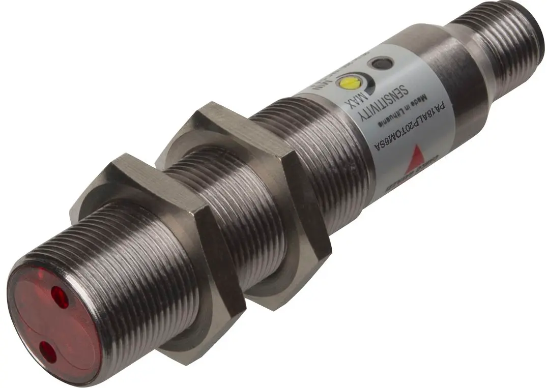 Produktfoto 1 von Carlo Gavazzi zylindrisch Optischer Sensor, Polarisiert retroreflektierend, Bereich 2000 mm, Zwei Draht Ausgang,