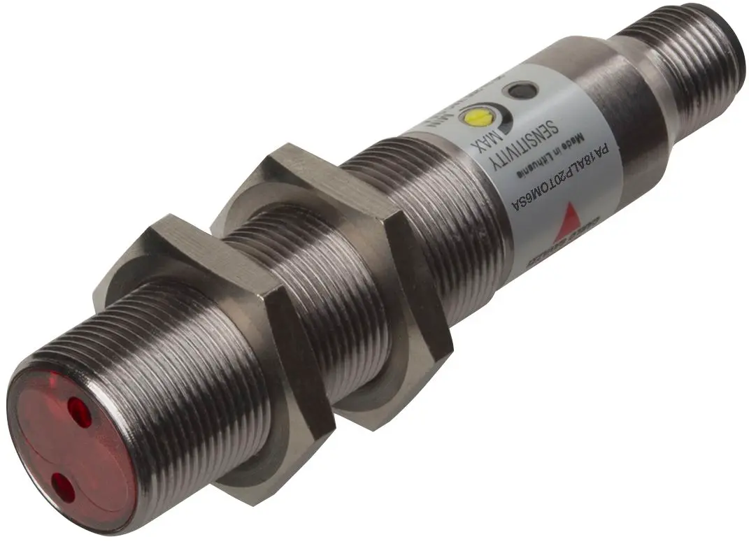 Produktfoto 1 von Carlo Gavazzi zylindrisch Optischer Sensor, Polarisiert retroreflektierend, Bereich 2000 mm, Zwei Draht Ausgang,