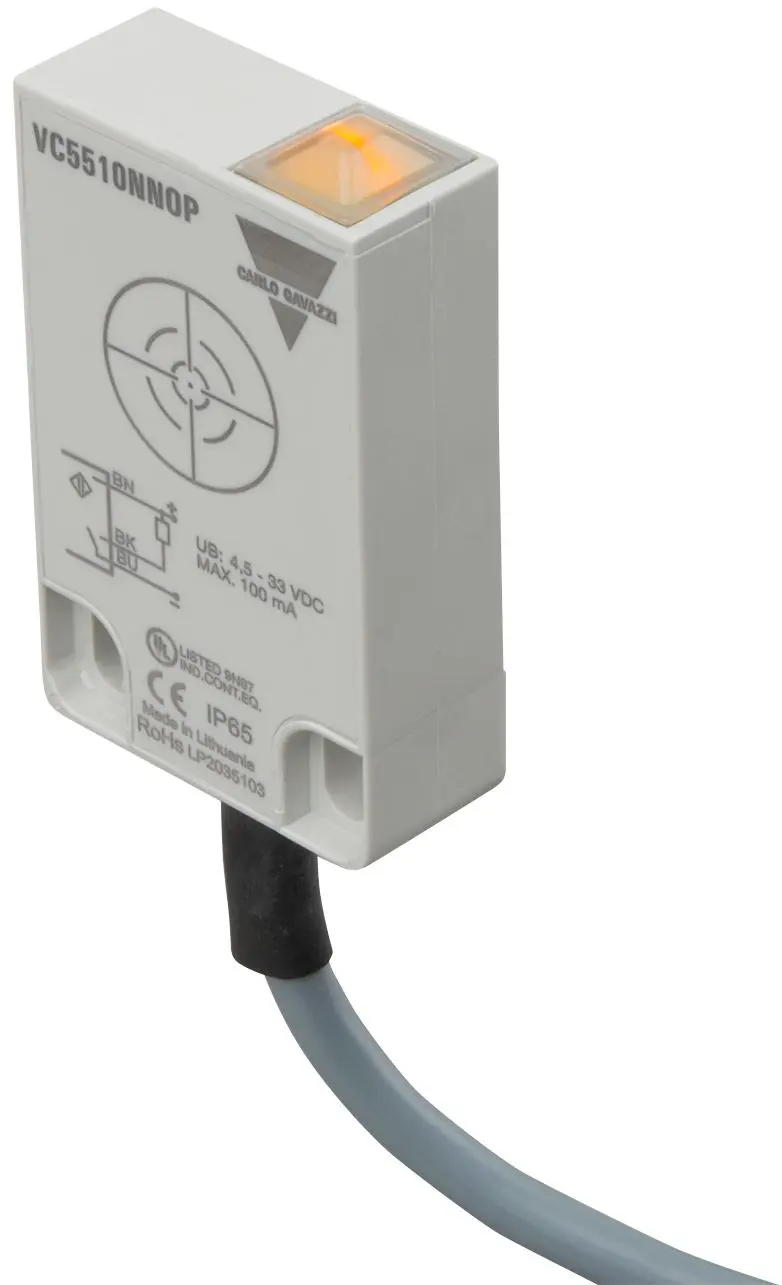 Produktfoto 1 von Carlo Gavazzi VC5510 Näherungssensor Kapazitiv, Flach 10 mm NPN 5 → 30 V DC / 100 mA NC, IP65