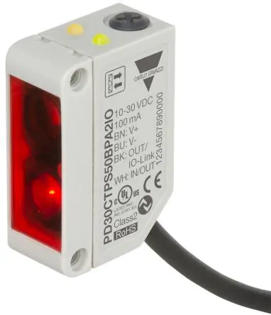 Produktfoto 1 von Carlo Gavazzi Rechteckig Optischer Sensor, Polarisiert Retro Reflektierend, Bereich 5000 mm, PNP/NPN Ausgang,