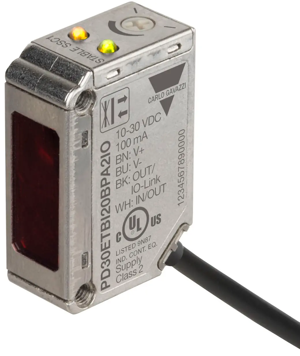 Produktfoto 1 von Carlo Gavazzi Rechteckig Optischer Sensor, Diffus Reflektierend, Bereich 0 → 200 mm, PNP/NPN Ausgang,