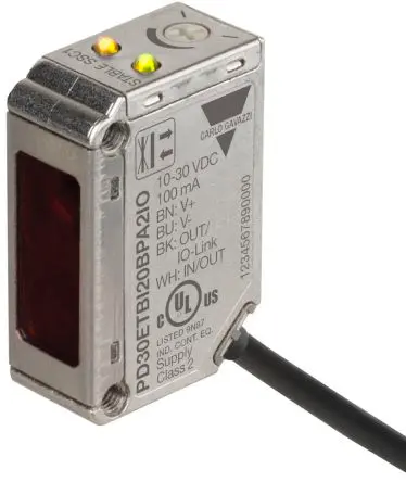 Produktfoto 1 von Carlo Gavazzi Rechteckig Optischer Sensor Diffus-reflektierend PNP/NPN Ausgang Kabel 0 → 200 mm