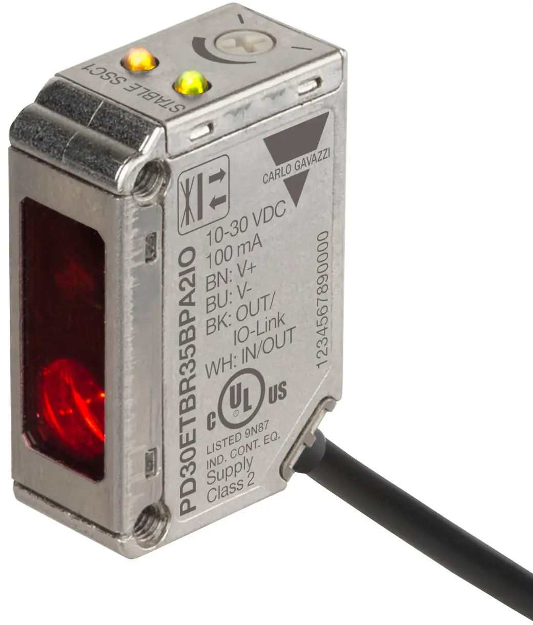 Produktfoto 1 von Carlo Gavazzi Rechteckig Optischer Sensor, Diffus Reflektierend, Bereich 0 → 350 mm, PNP/NPN Ausgang,