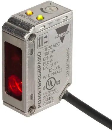 Produktfoto 1 von Carlo Gavazzi Rechteckig Optischer Sensor Diffus-reflektierend PNP/NPN Ausgang Kabel 0 → 350 mm