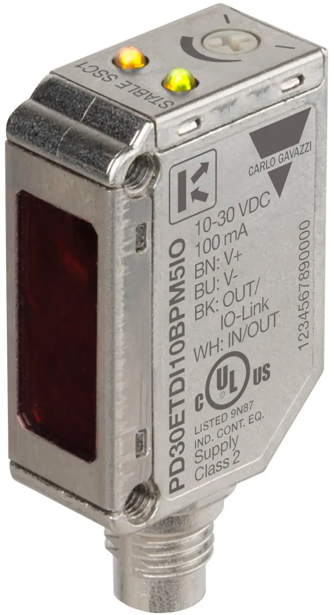 Produktfoto 1 von Carlo Gavazzi Rechteckig Optischer Sensor, Diffus Reflektierend, Bereich 0 → 1000 mm, PNP/NPN Ausgang, Stecker