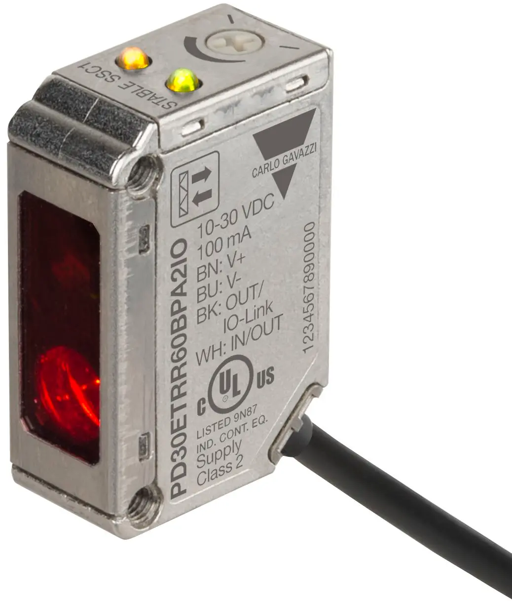Produktfoto 1 von Carlo Gavazzi Rechteckig Optischer Sensor, Polarisiert Retro Reflektierend, Bereich 6000 mm, PNP/NPN Ausgang,