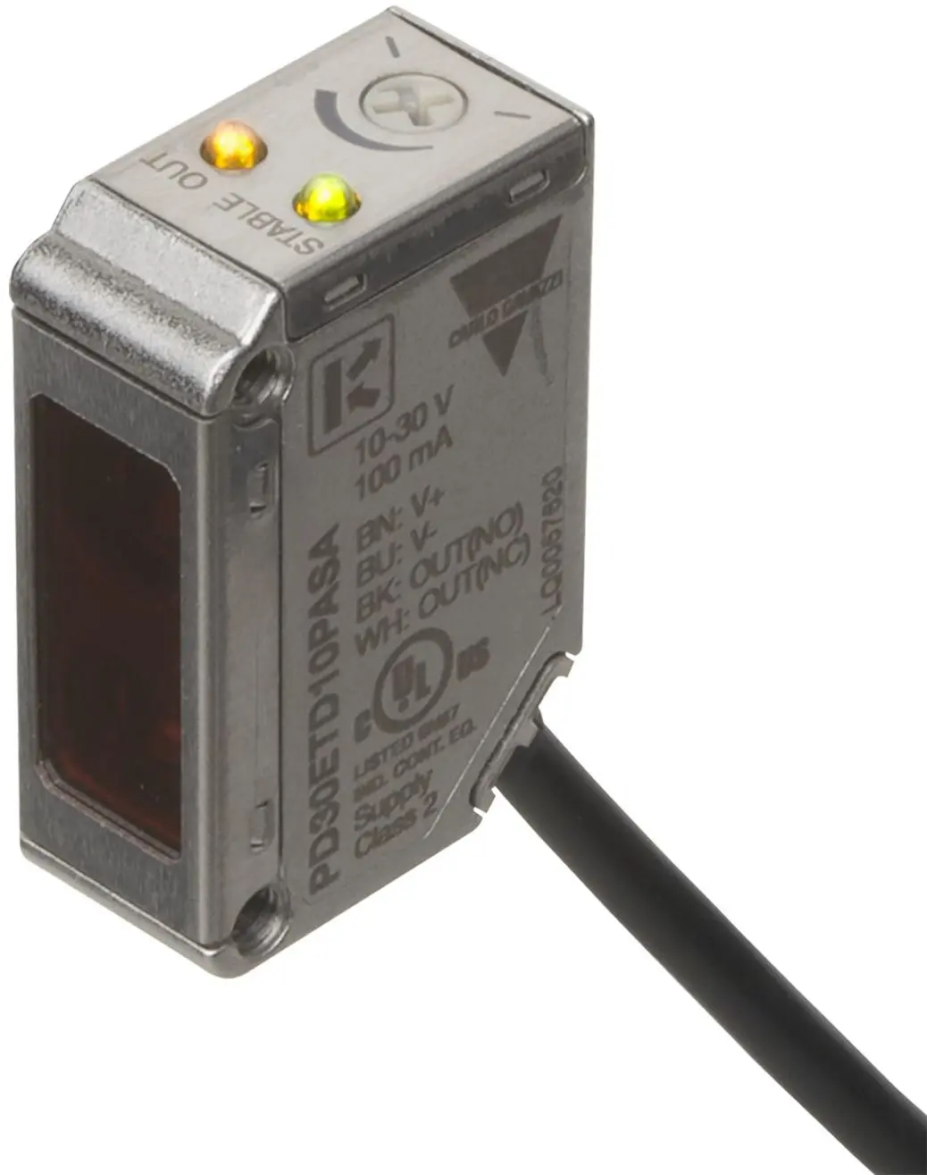 Produktfoto 1 von Carlo Gavazzi Rechteckig Optischer Sensor, Durchgangsbalken, Bereich 15000 mm, PNP Ausgang, Anschlusskabel,
