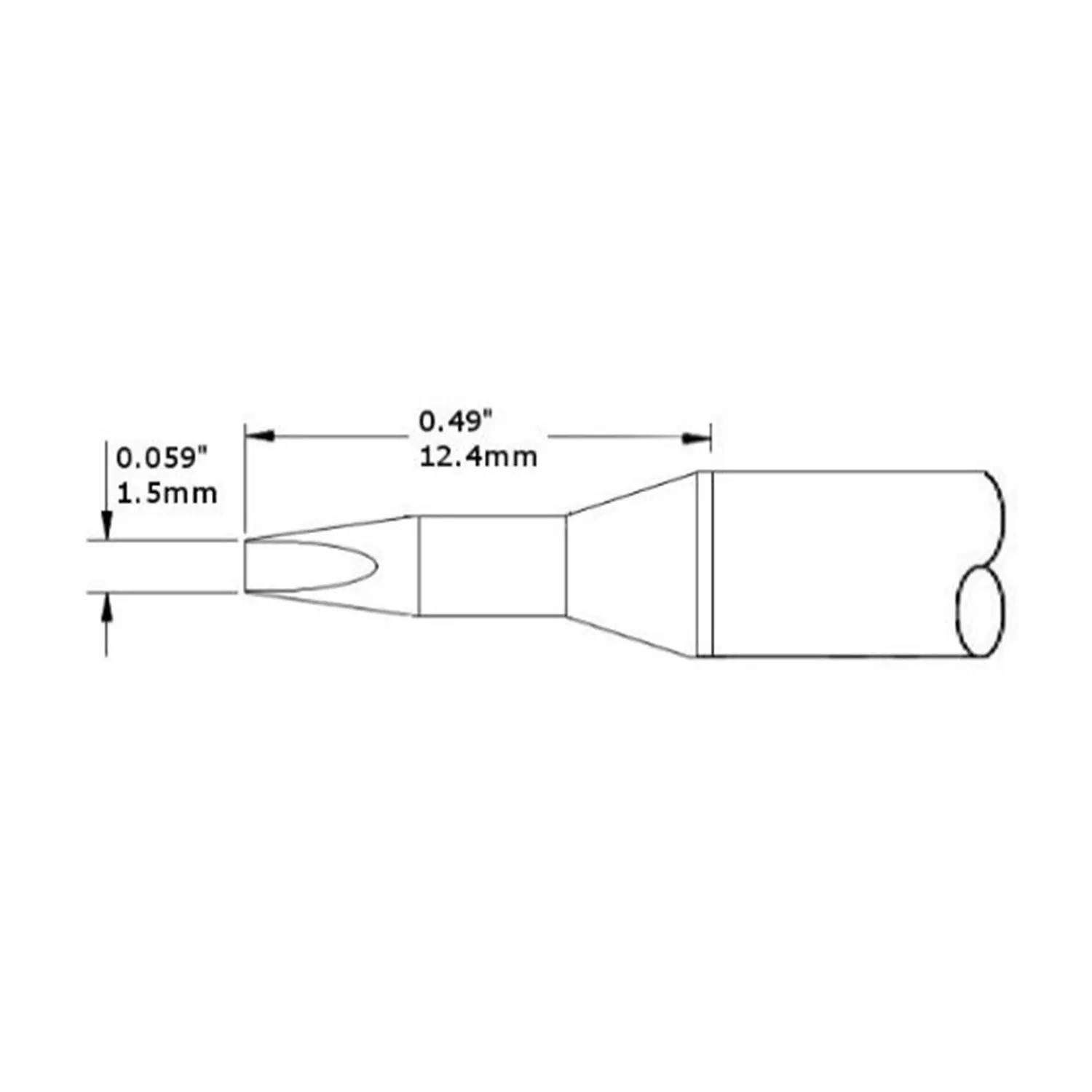 Produktfoto 1 von OK International / CVC-7CH0015A Lötspitze 1,5 mm flach CVC für Lötsysteme der Serien CV-500, Metcal CV-5200, MX-500,