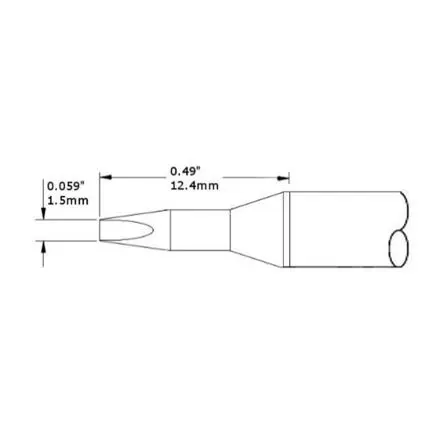 Produktfoto 1 von Metcal / CVC-7CH0015A Lötspitze 1.5 mm Meißel CVC für Lötsysteme der Serien CV-500, Metcal CV-5200, MX-500, MX-5200 und