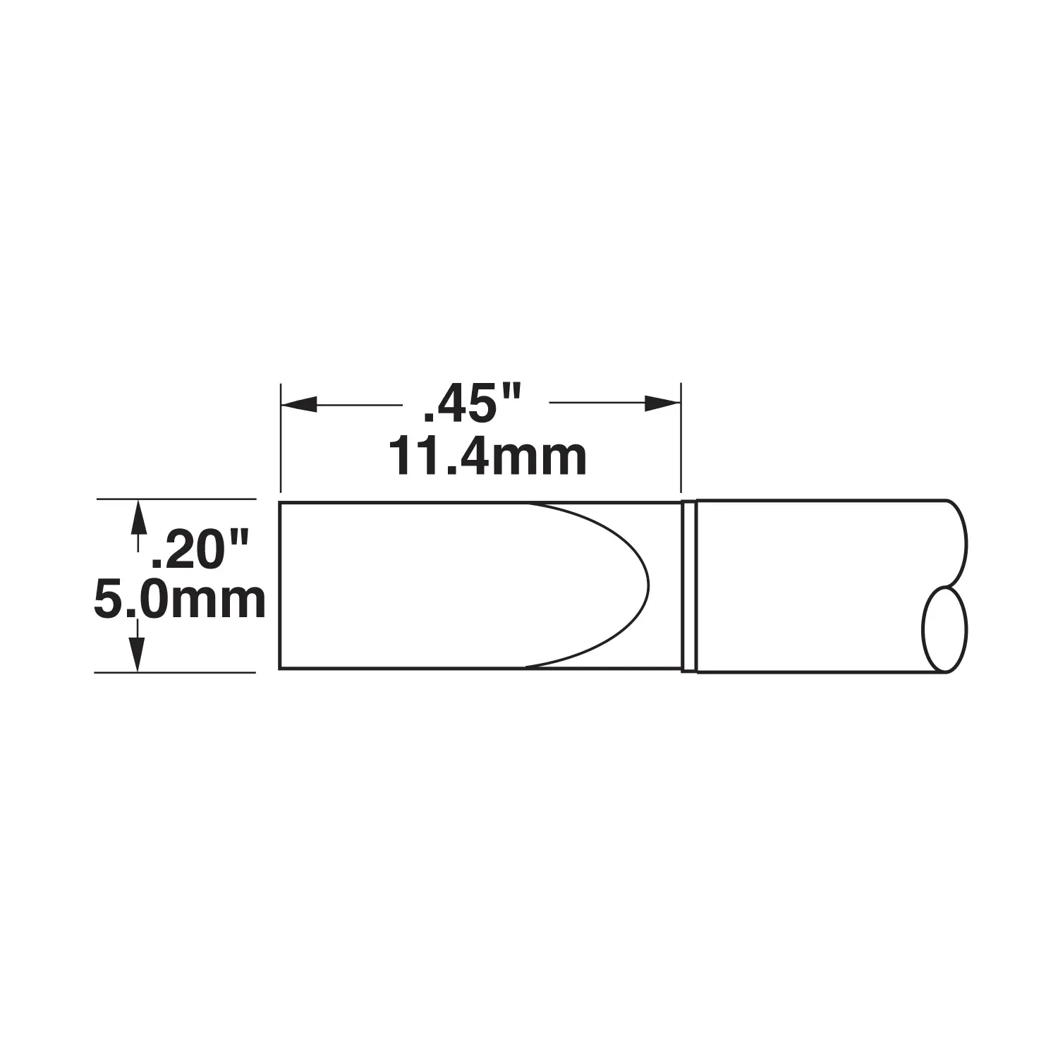 Produktfoto 1 von Metcal / CVC-9CH0050A Lötspitze 5 mm flach 22° CVC für Lötsysteme der Serien CV-500, Metcal CV-5200, MX-500, MX-5200