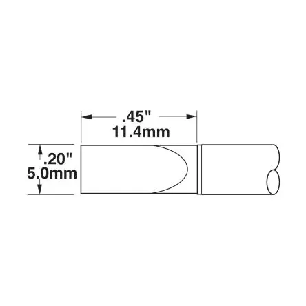 Produktfoto 1 von Metcal / CVC-9CH0050A Lötspitze 5 mm Meißel 22 ° CVC für Lötsysteme der Serien CV-500, Metcal CV-5200, MX-500, MX-5200