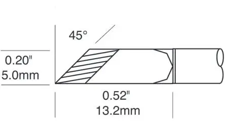 Produktfoto 1 von Metcal / STTC-1173P Lötspitze 5 mm Messer 45 ° STTC für Metcal MX-500, MX-5200 und MX-5200 Serie Lötanlage