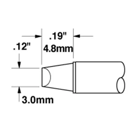 Metcal / STTC-813 Lötspitze 3 mm Meißel 90 ° STTC für Metcal MX-500, MX-5200 und MX-5200 Serie Lötanlage
